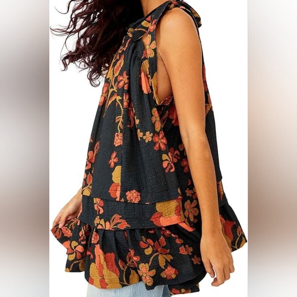 Free People Medium Fleur Printed Tunic in Twilight Combo - Picture 11 of 12